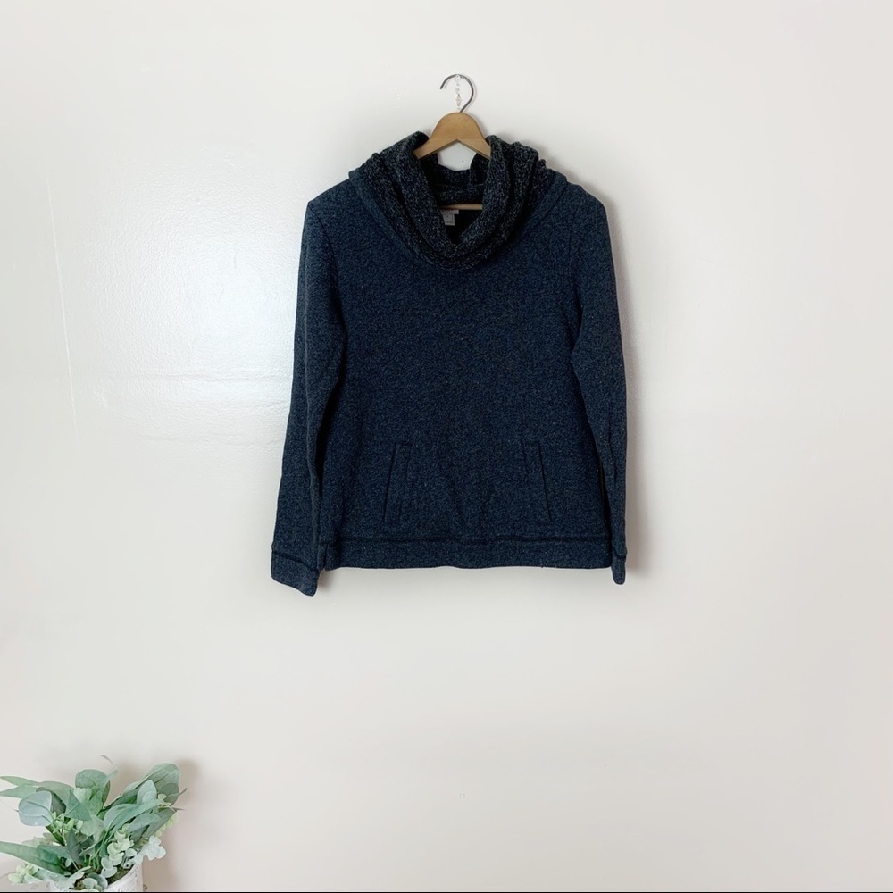 [J. Crew Factory] Dark Gray Cowl Neck Long Sleeve Pullover Sweater